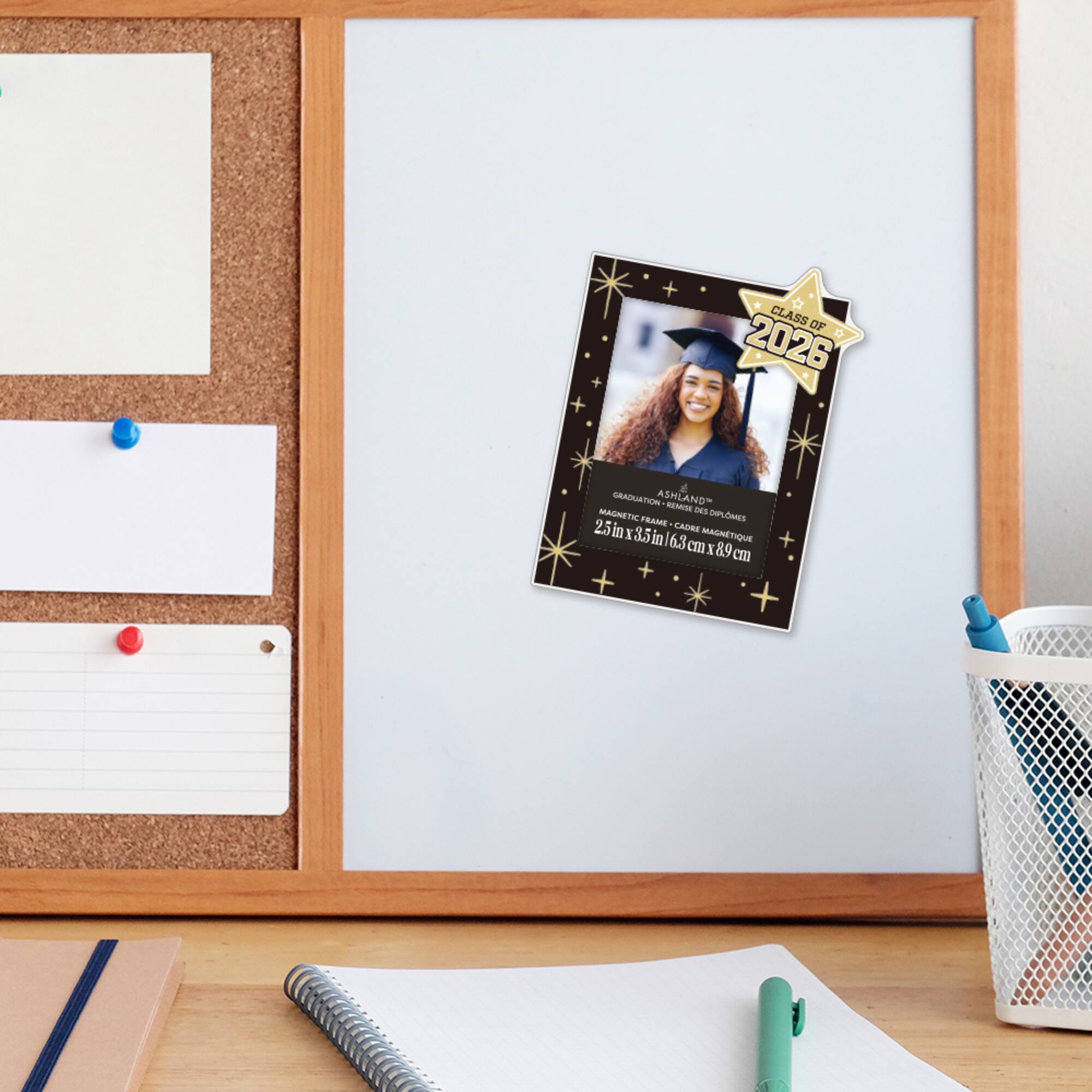 2.5" x 3.5" Black & Gold Star 2026 Magnetic Frame, Graduation by Ashland®